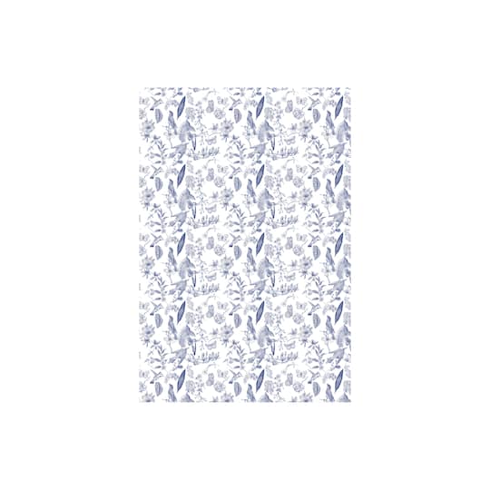 Miniature Blue Floral Floor & Wall Covering by Make Market®